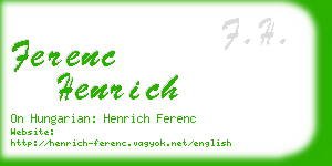ferenc henrich business card